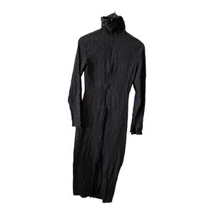 ZARA Woman Black Crinkle High Neck Midi Dress XS Limited‎ Edition